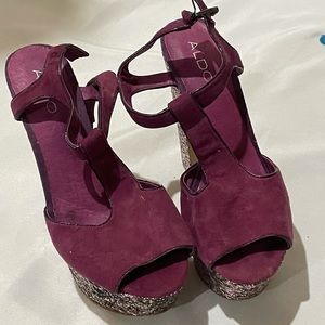 Aldo platform with glitter heels